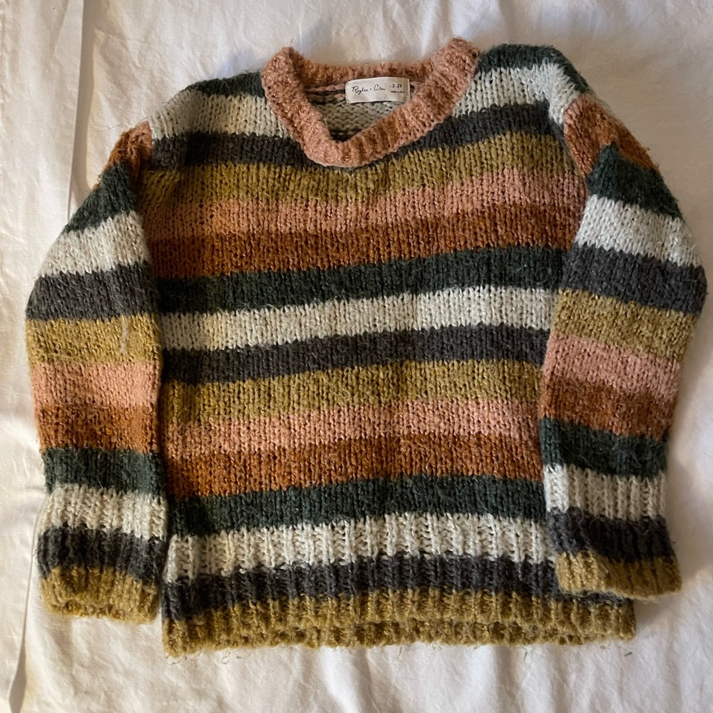 Rylee + Cru Cozy Striped Sweater in Earth Tones